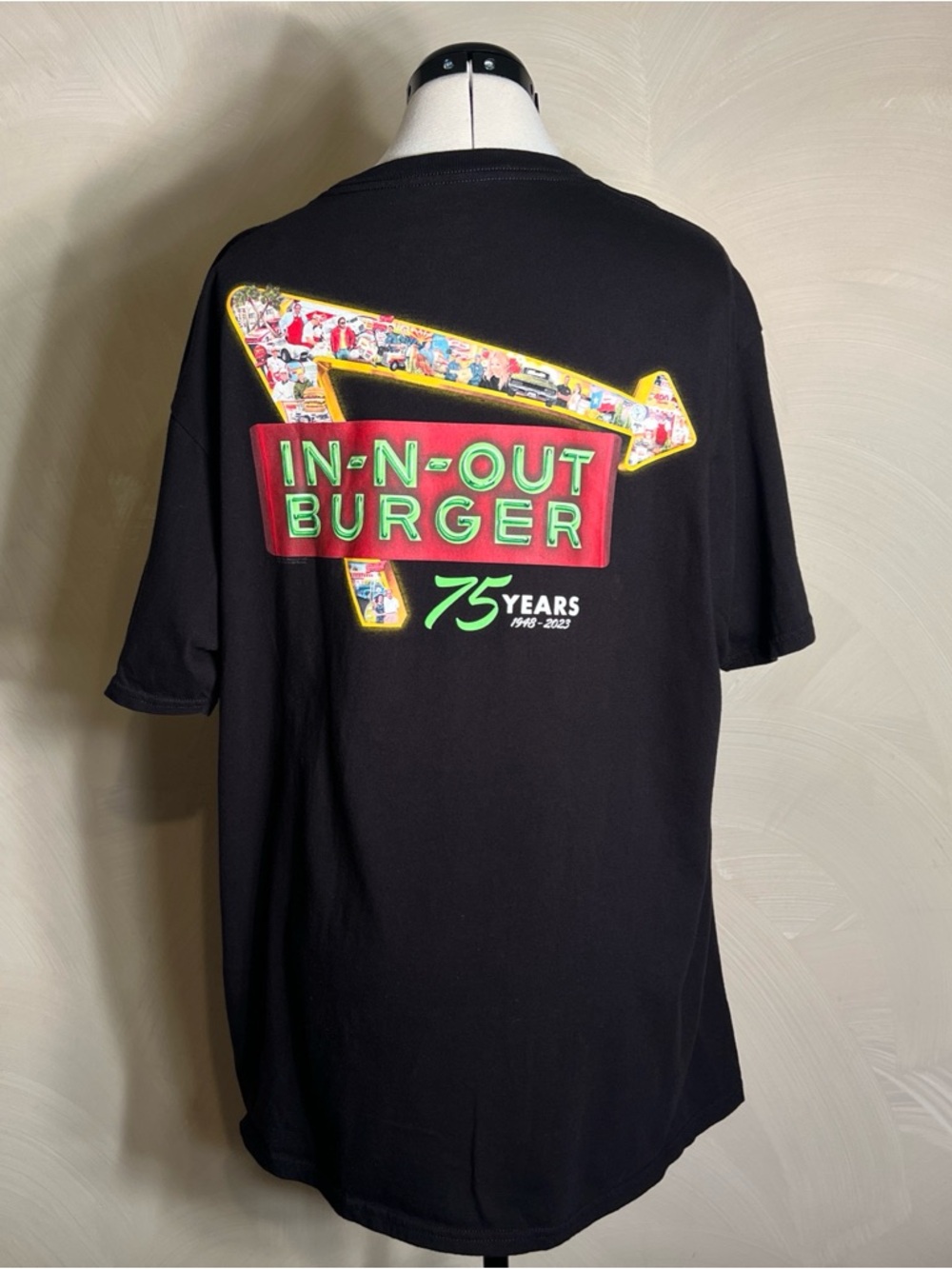 IN N OUT BURGER 75 Years Fast Food Restaurant Unisex 100% Cotton Shirt,USA|Sz:XL